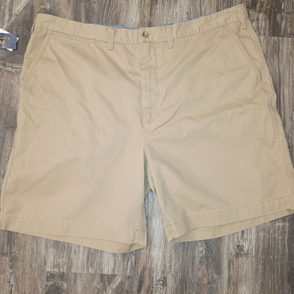 Polo Ralph Lauren Men's Tan Relaxed Fit Flat Front Shorts Size 42W New